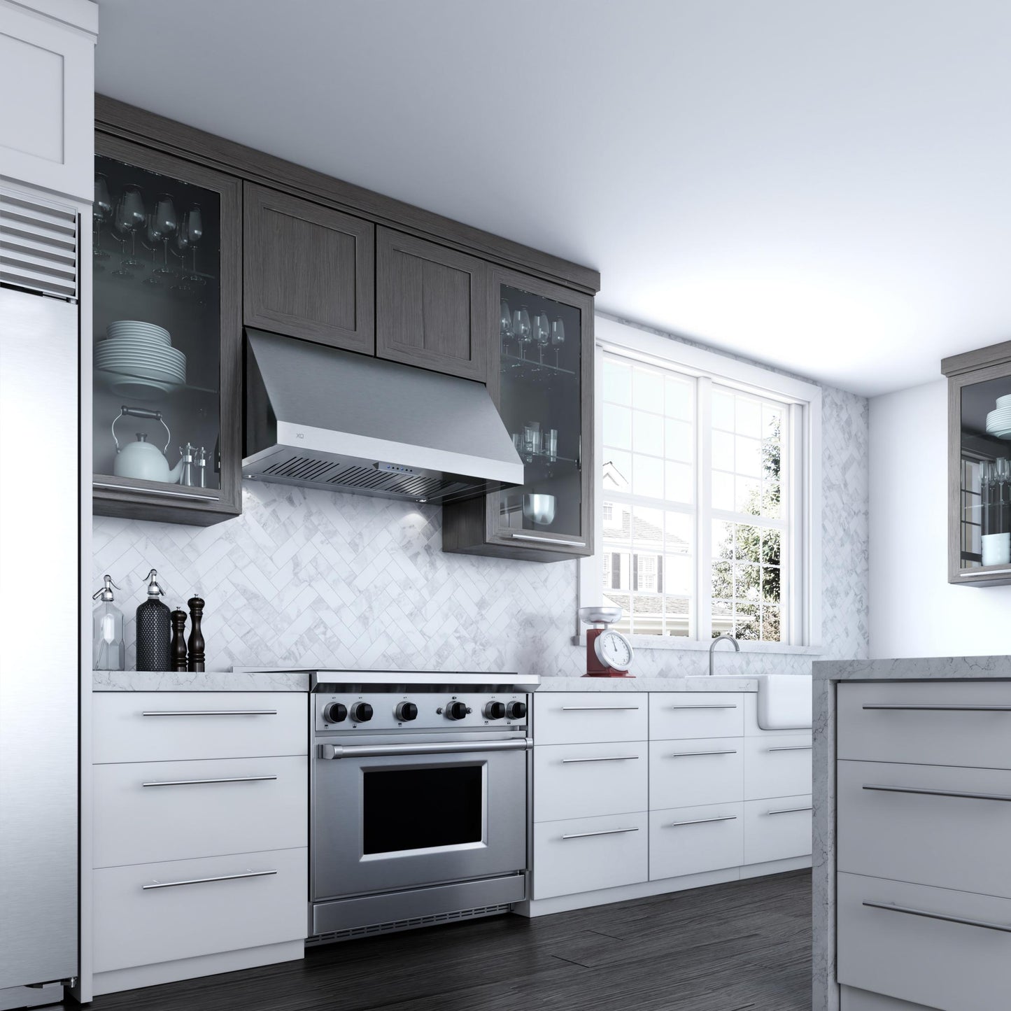 XO APPLIANCE XOT1842SC 42" CCC 600/395 CFM Italian Made Pro Hood Range Hood in Stainless Steel - XOT1842SC