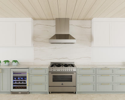 XO APPLIANCE XOVV242KSE 42in Pro Wall Chimney Hood in Stainless Steel Straight Lip 1000 CFM in Stainless Steel - XOVV242KSE