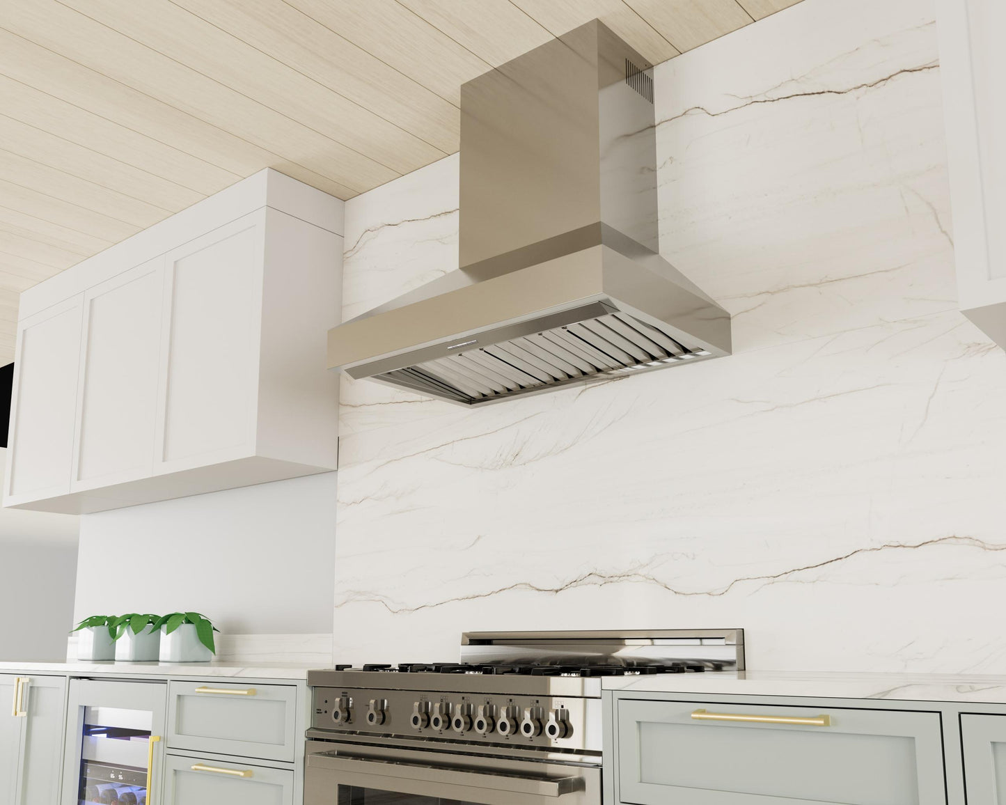 XO APPLIANCE XOVV242KSE 42in Pro Wall Chimney Hood in Stainless Steel Straight Lip 1000 CFM in Stainless Steel - XOVV242KSE