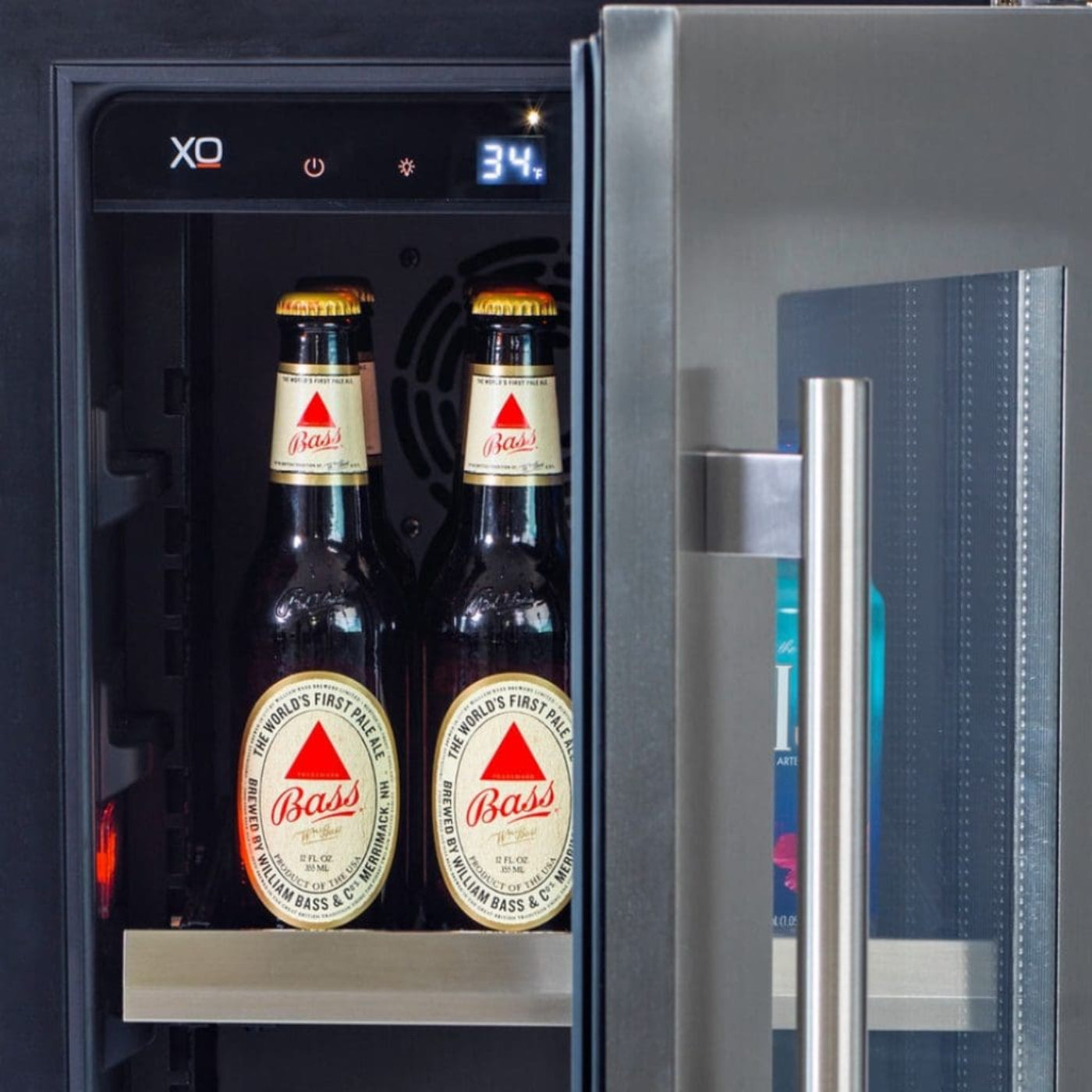 XO APPLIANCE XOU24BWDDGS 24" Beverage/Wine Double Door in Stainless Steel Glass in Stainless Steel - XOU24BWDDGS