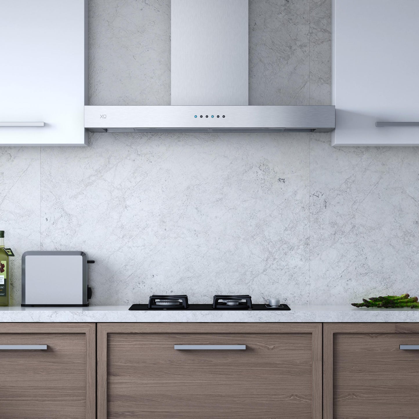 XO APPLIANCE XOR30SC 30" CCC 600/395 CFM Sleek Contemporary Italian Made Wall Mount Hood in Stainless Steel - XOR30SC
