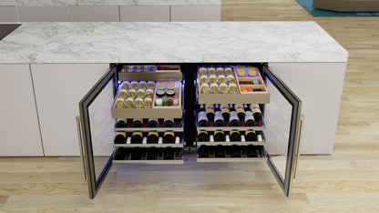 XO APPLIANCE XOU24WWGSL Wine and Weed 24" in Stainless Steel Glass, Left Hinge in Stainless Steel - XOU24WWGSL