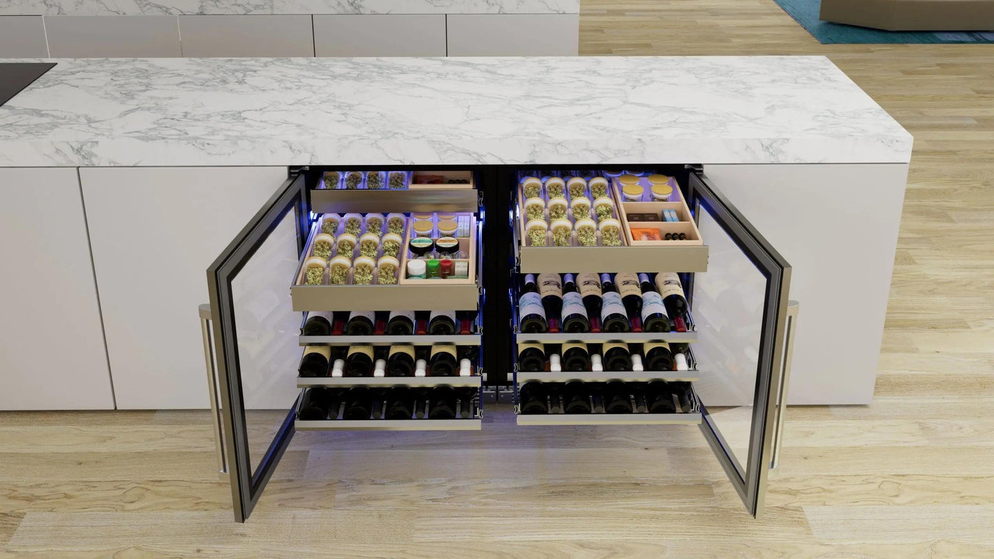 XO APPLIANCE XOU24WWGSR Wine and Weed 24" in Stainless Steel Glass, Right Hinge in Stainless Steel - XOU24WWGSR