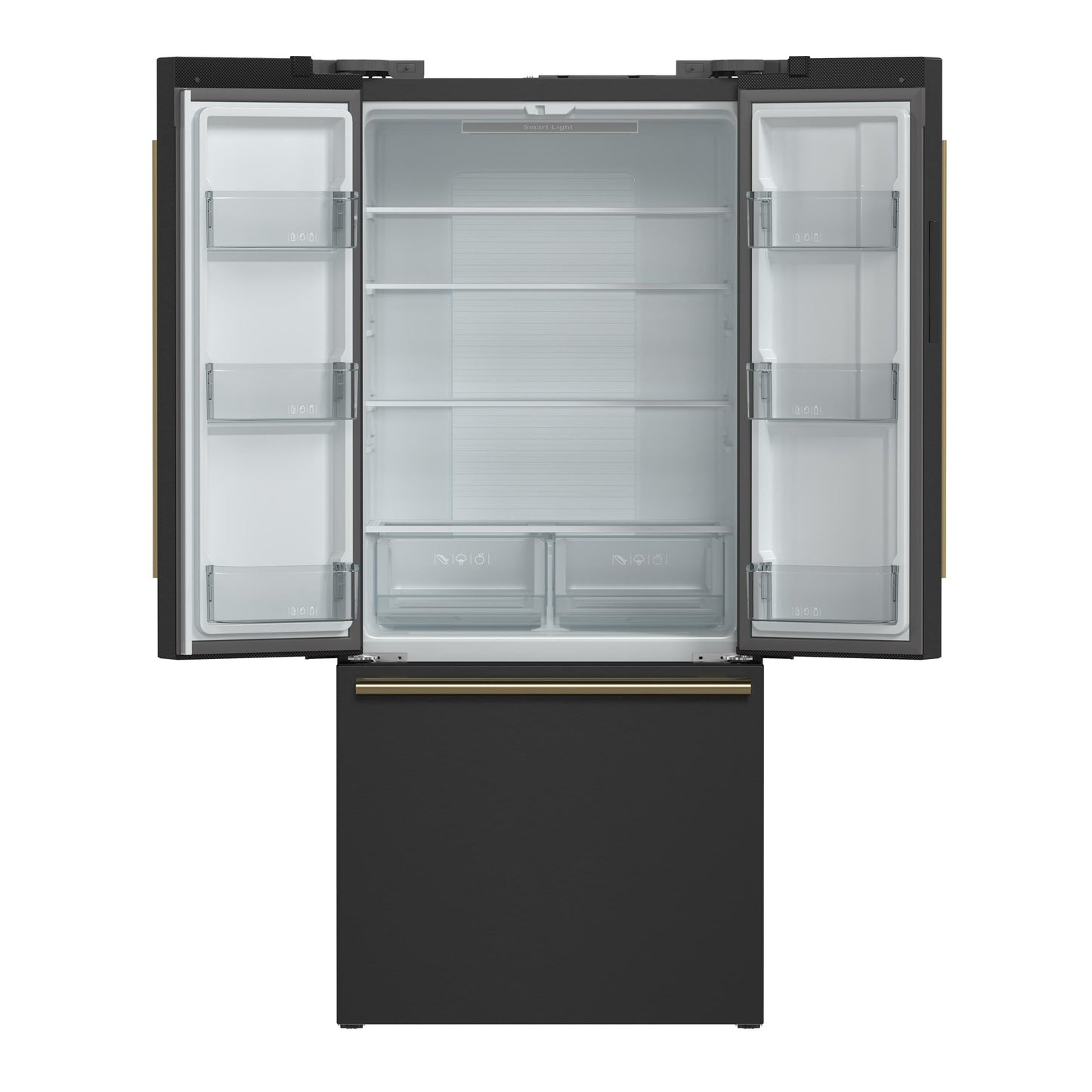 FORNO FFFFD197431BLK Forno Gallipoli Espresso 30-Inch Black French Door Refrigerator, Bottom Freezer, 17.5 Cu. Ft., No Frost, Ice Maker
