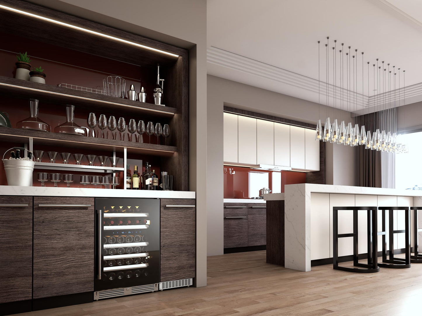 XO APPLIANCE XOU24WDZGBR Dual Zone Wine Cooler, 24" Black Glass, Right Hinge Black - XOU24WDZGBR