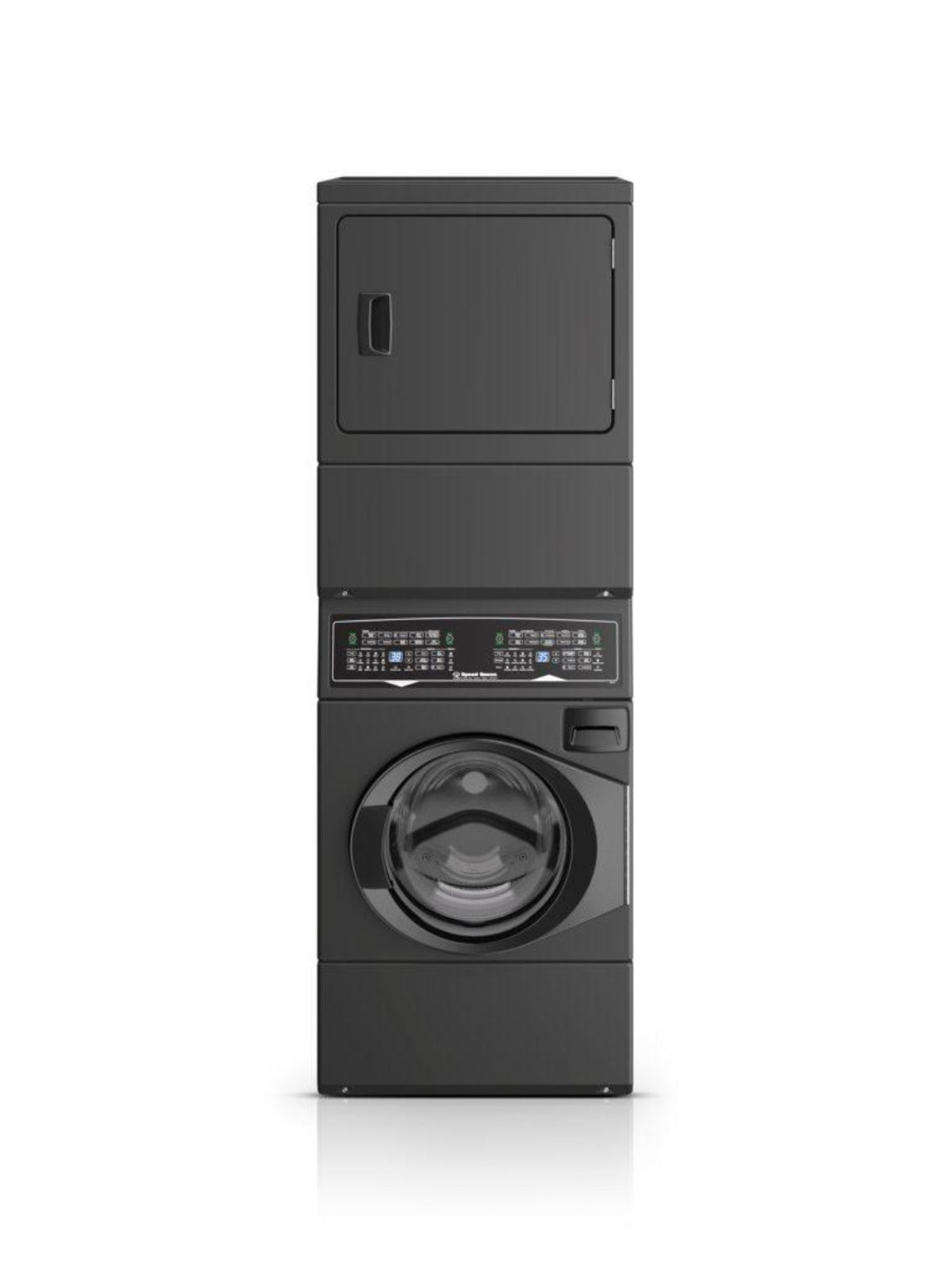 SPEED QUEEN SF7008BG SF7 Stacked Washer - Gas Dryer with Pet Plus Sanitize Fast Cycle Times Black - SF7008BG