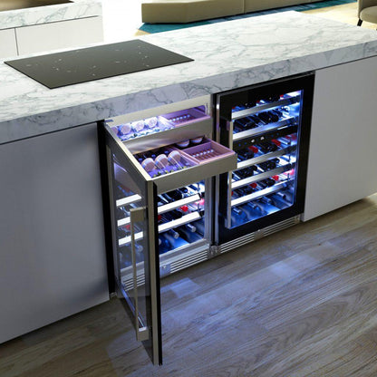 XO APPLIANCE XOU24WWGSL Wine and Weed 24" in Stainless Steel Glass, Left Hinge in Stainless Steel - XOU24WWGSL
