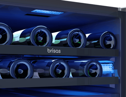 ZEPHYR Brisas Wine Cooler, 24in UC, SS+Gls, Rvs Dr, 2Z in Stainless Steel - BWN24C02AG