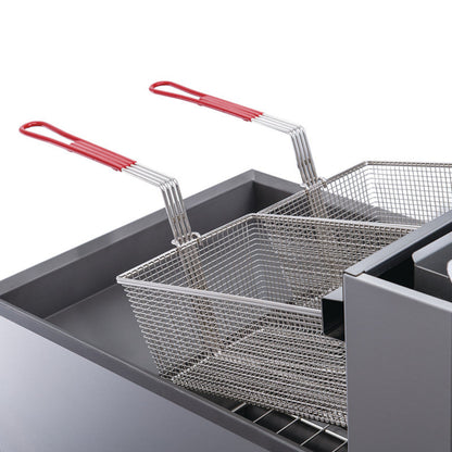 Chef AAA - TCF4-NG Commercial 50lbs Natural Gas Fryer with 4 Tube Burners - TCF4-NG