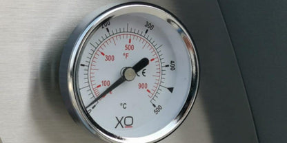 XO APPLIANCE XOPIZZA1SS Tabletop 24" x 16" Wood-Fired Oven in Stainless Steel On Black  - XOPIZZA1SS