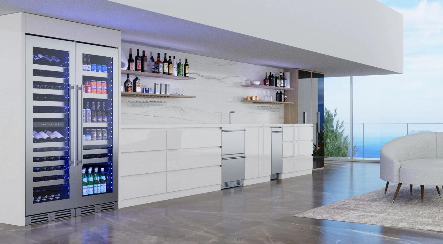 XO APPLIANCE XOU2470BCGS Tall Beverage Center, Glass with in Stainless Steel Trim in Stainless Steel - XOU2470BCGS