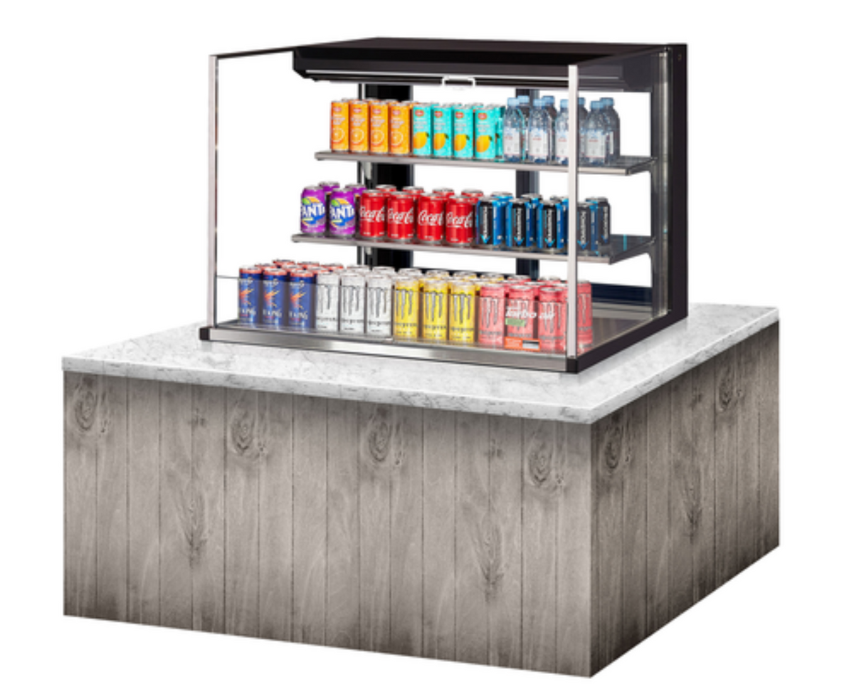 Turbo Air TOM-36L-UFD-W(B)-3SI-N Countertop Refrigerated Display Cases - TOM-36L-UFD-W(B)-3SI-N
