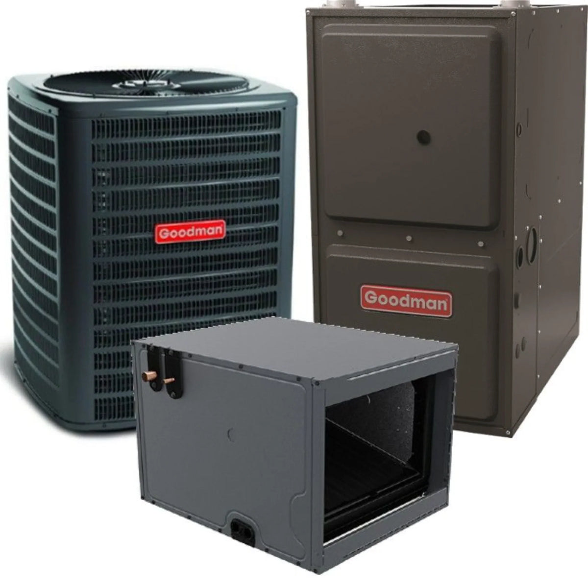 Goodman - 2 Ton/60,000 BTU 96% AFUE Gas Furnace and Air Conditioner System - Horizontal - 13.8 SEER2 - R32 - CHPTA2426B3