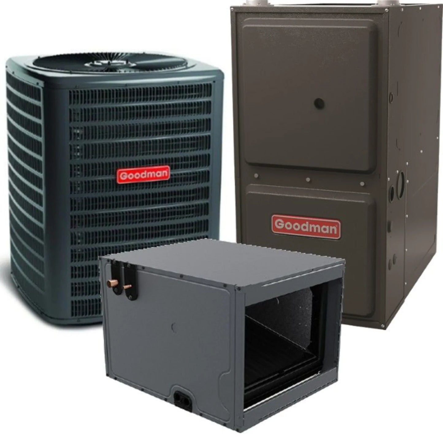 Goodman - 2 Ton/40,000 BTU 96% AFUE Gas Furnace and Air Conditioner System - Horizontal - 14.5 SEER2 - R32 - GLXS4BA2410 / CHPTA3026B3 / GD9T960403BN