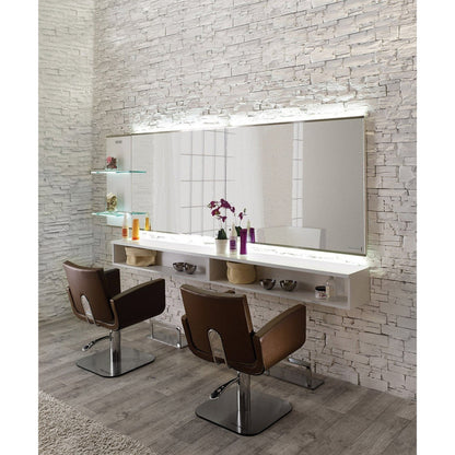 Salon Ambience Horizon Mirror Styling Station w/ Storage