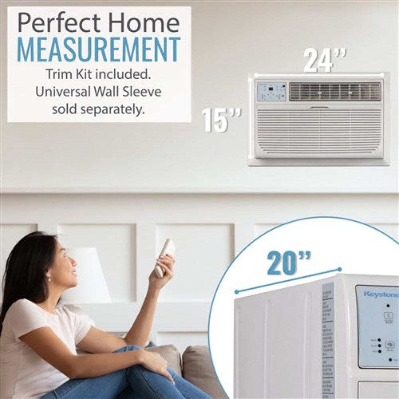 Keystone - 14, 000 BTU Through the Wall Heat/Cool, R32  -  KSTAT14-2HD