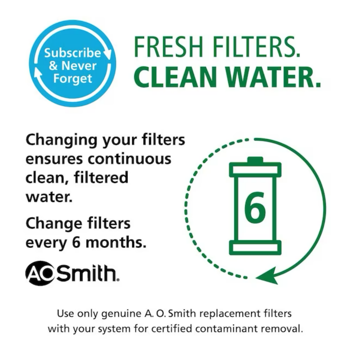 A.O. Smith Advanced Direct Connect Carbon Block Under Sink Replacement Filter -  AO-MF-ADV-R