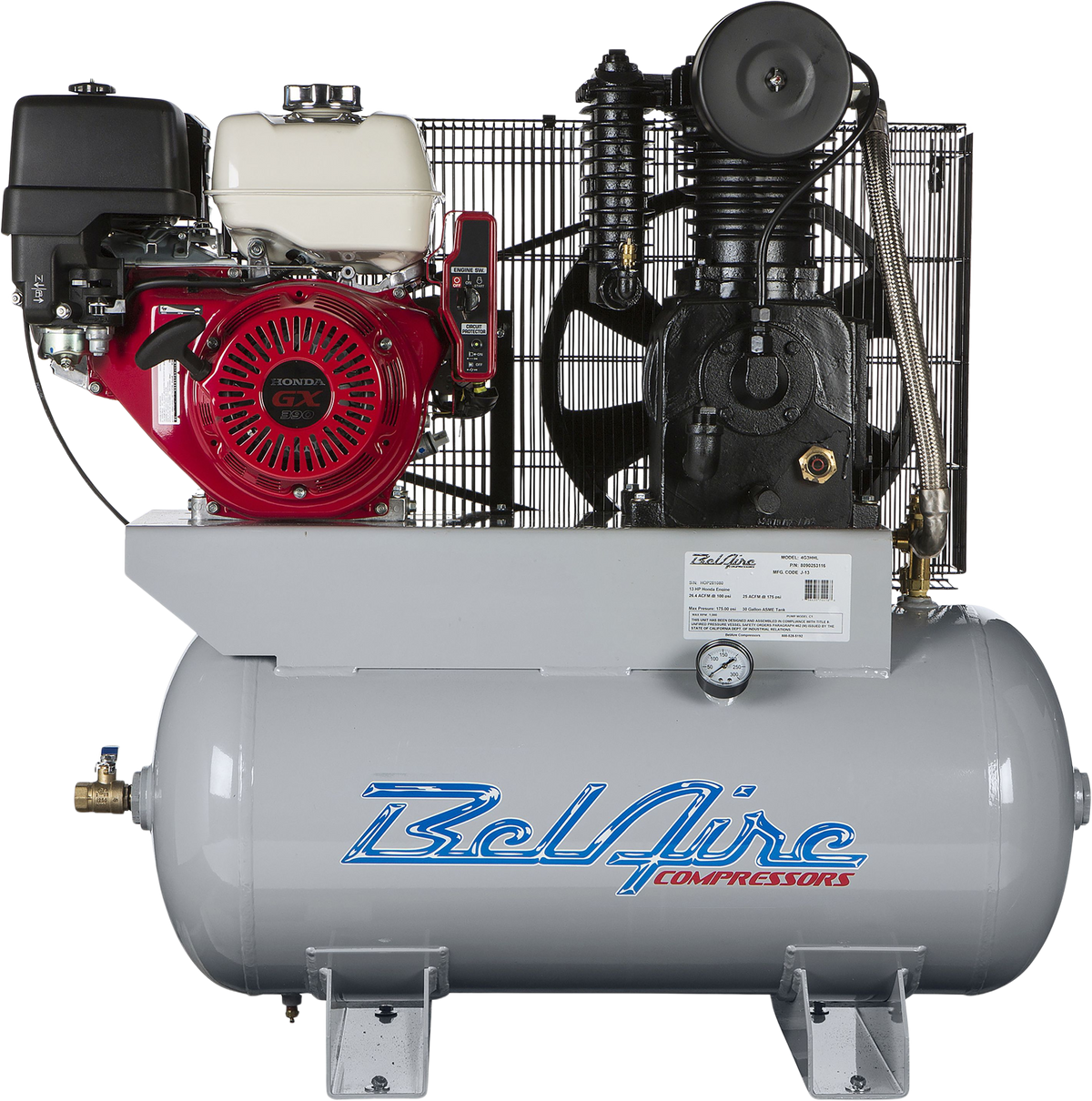 Belaire 4G3HHL Air Compressor Gas Powered 30 Gal. Two Stage 13HP 175PSI Iron Series New - 2020041714