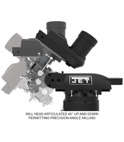 JET Elite ETM-949 Mill with 3-Axis Newall DP700 (Quill) DRO and X, Y-Axis JET Powerfeeds - JT9-894161