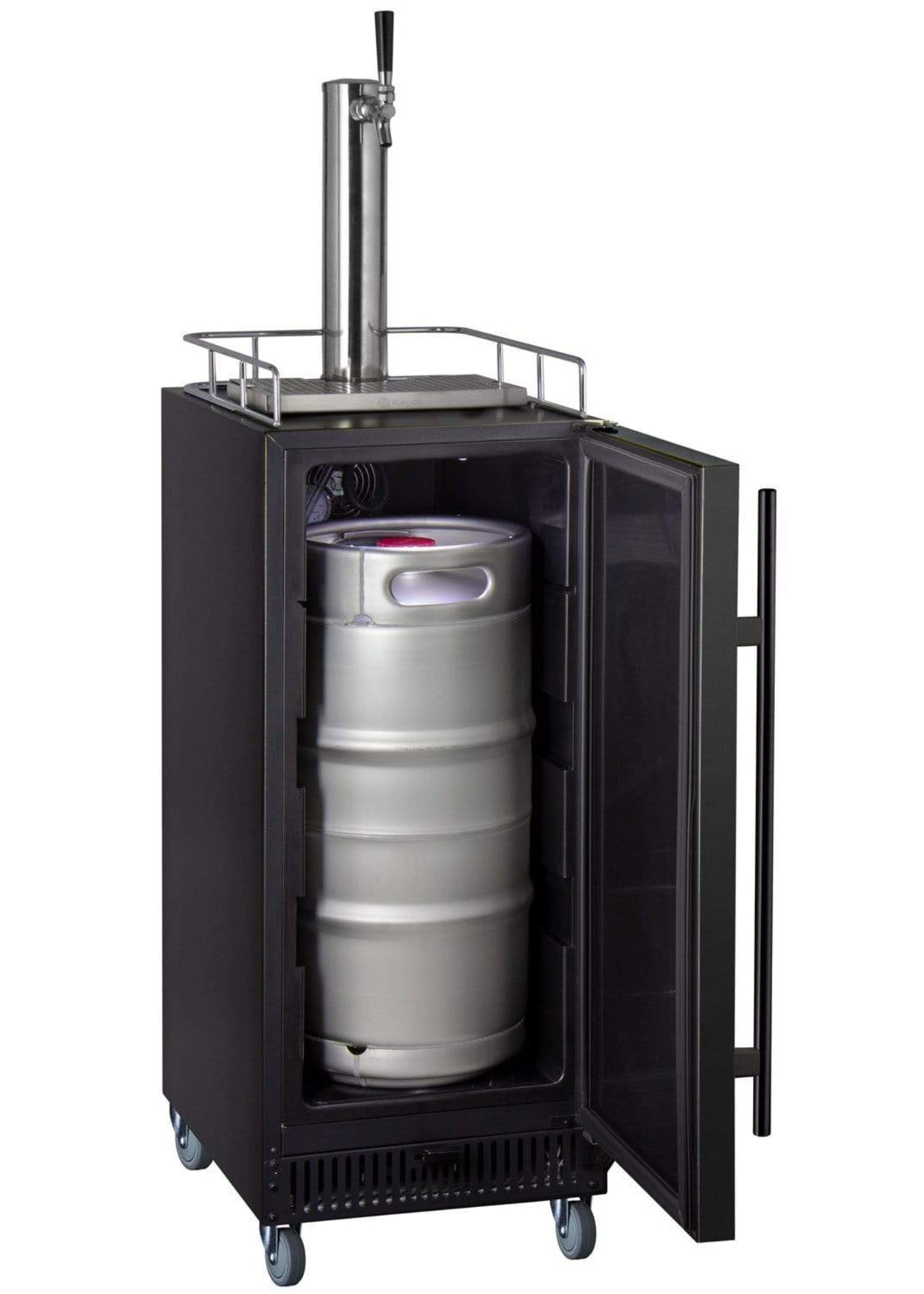 15" Wide Cold Brew Coffee Single Tap Black Commercial Kegerator - ICS15BBRNK