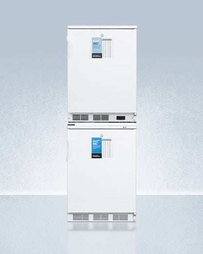 Accucold - 24" Wide All-Refrigerator/All-Freezer Combination - FF7LW-VT65MLSTACKPRO