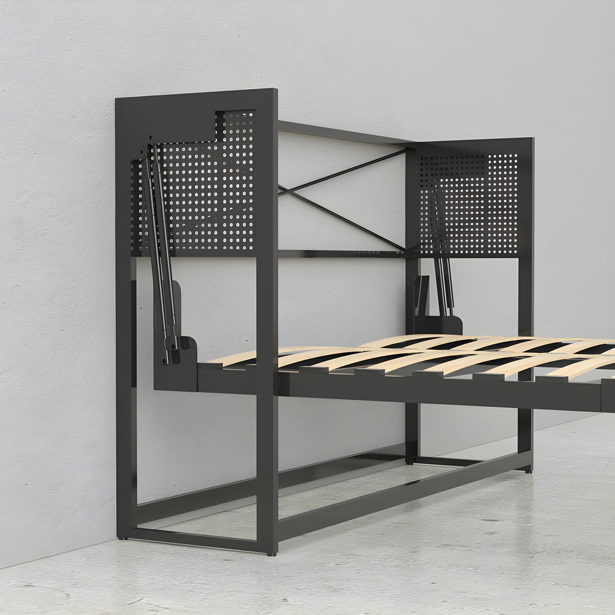 Murphy Bed With Desk, Full Size, Coventry Walnut by Leto Muro