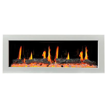 Litedeer Homes Gloria II 48" Wall Mount Electric Fireplace Smart App Control, 5 Unique Flame White ZEF48XW