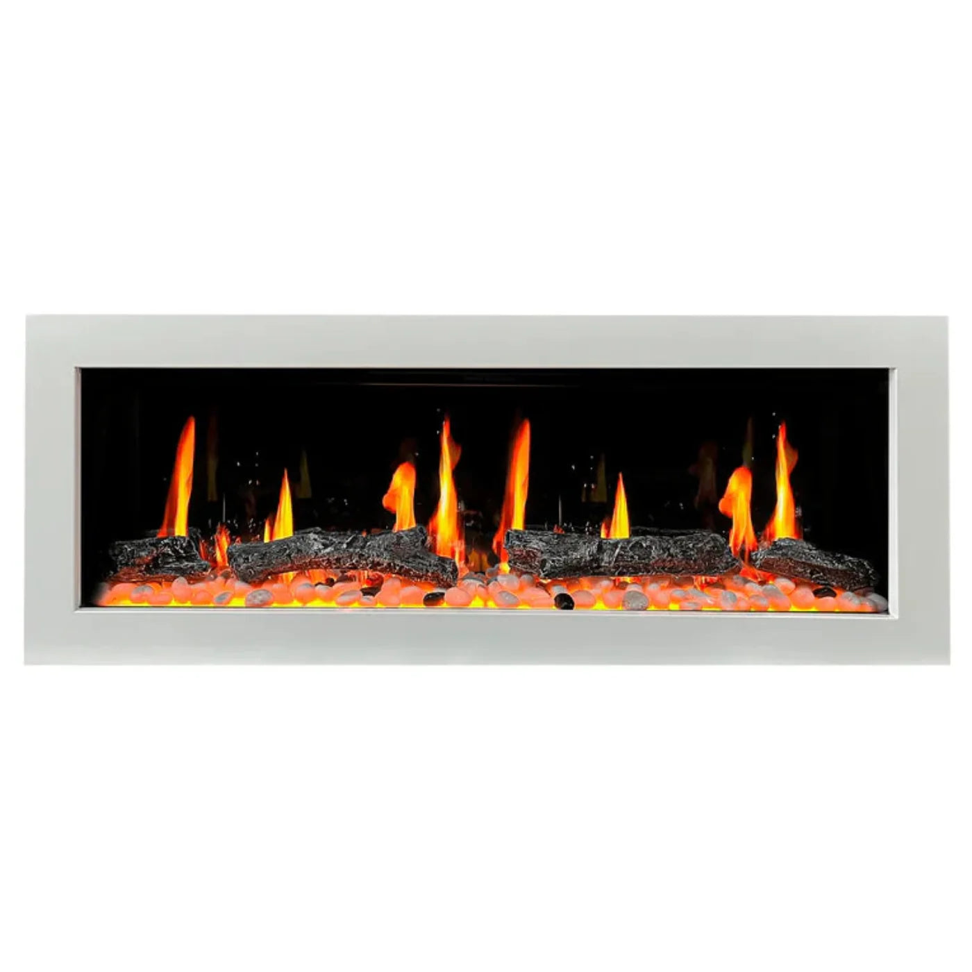 Litedeer Homes Gloria II 48" Wall Mount Electric Fireplace Smart App Control, 5 Unique Flame White ZEF48XW