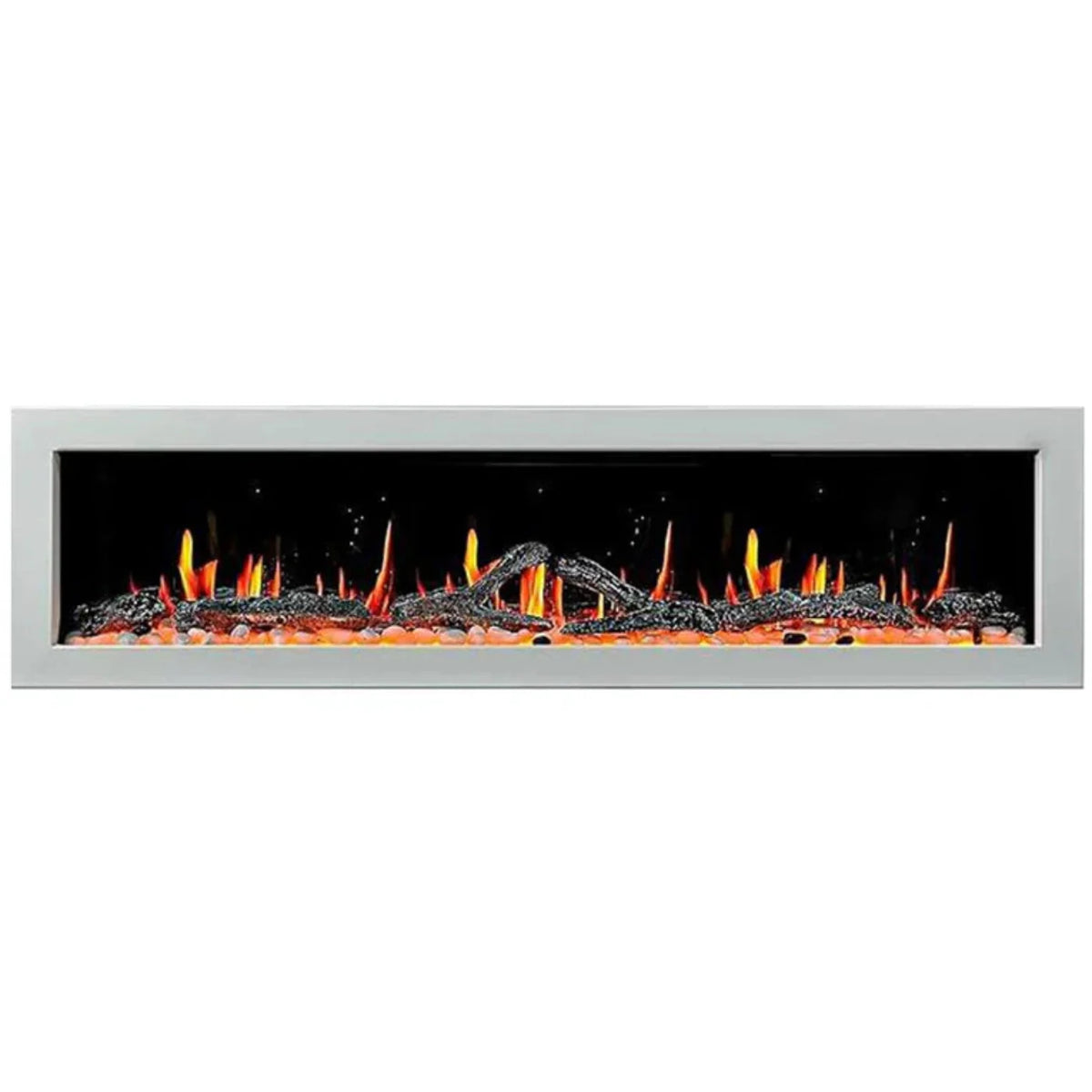 Litedeer Homes Gloria II 68" Smart Electric Fireplace with App Driftwood Log & River Rock ZEF68XW