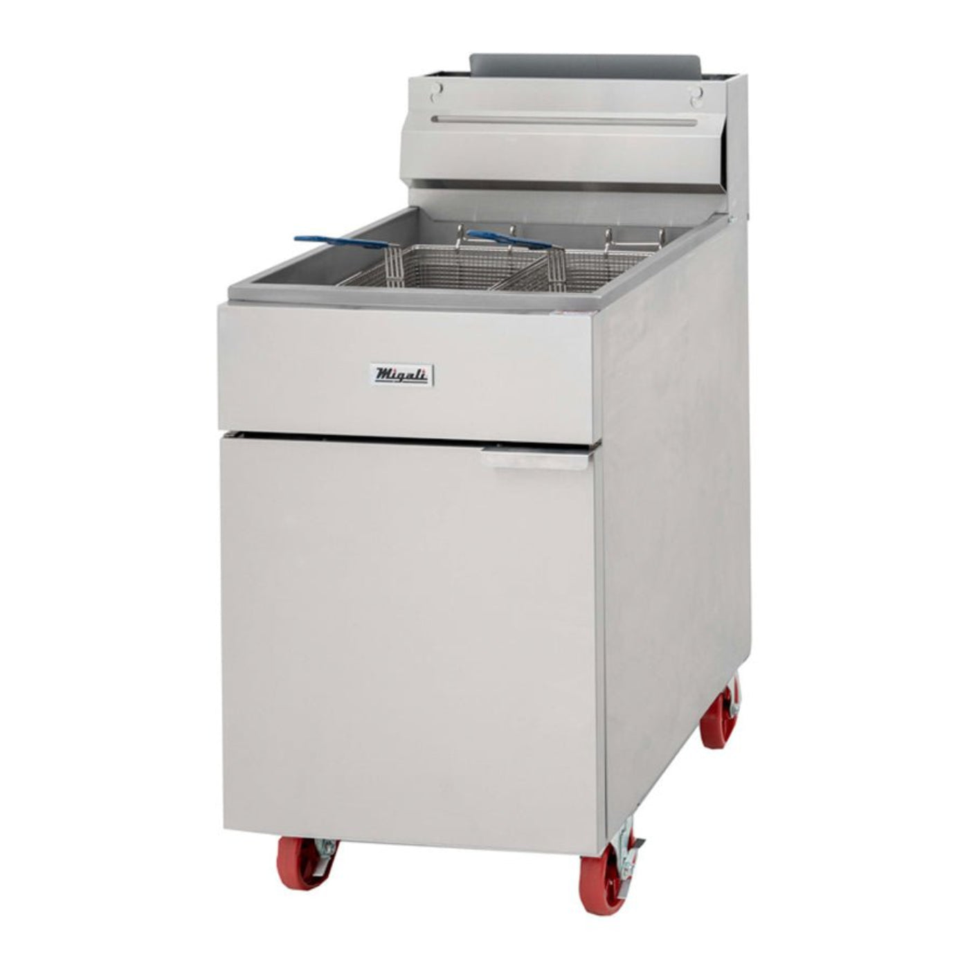 Migali C-F75-NG Natural Gas 75 lb Floor Model Fryer 170,000 BTU - C-F75-NG