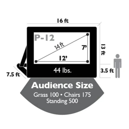 Open Air Cinema Event Pro Outdoor Movie Screen Kit - P-12