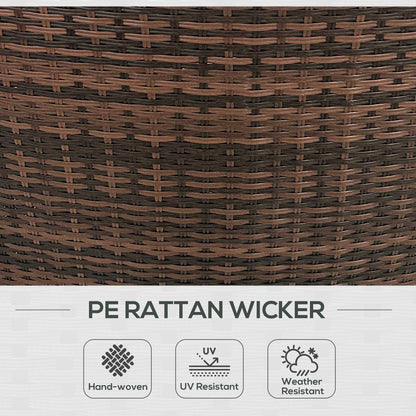 Outsunny 8PC Outdoor Conversation Set w/ 4 Rattan Sofa Chairs, 4 Tables & Umbrella Hole, Mixed Brown - 860-310V00MB