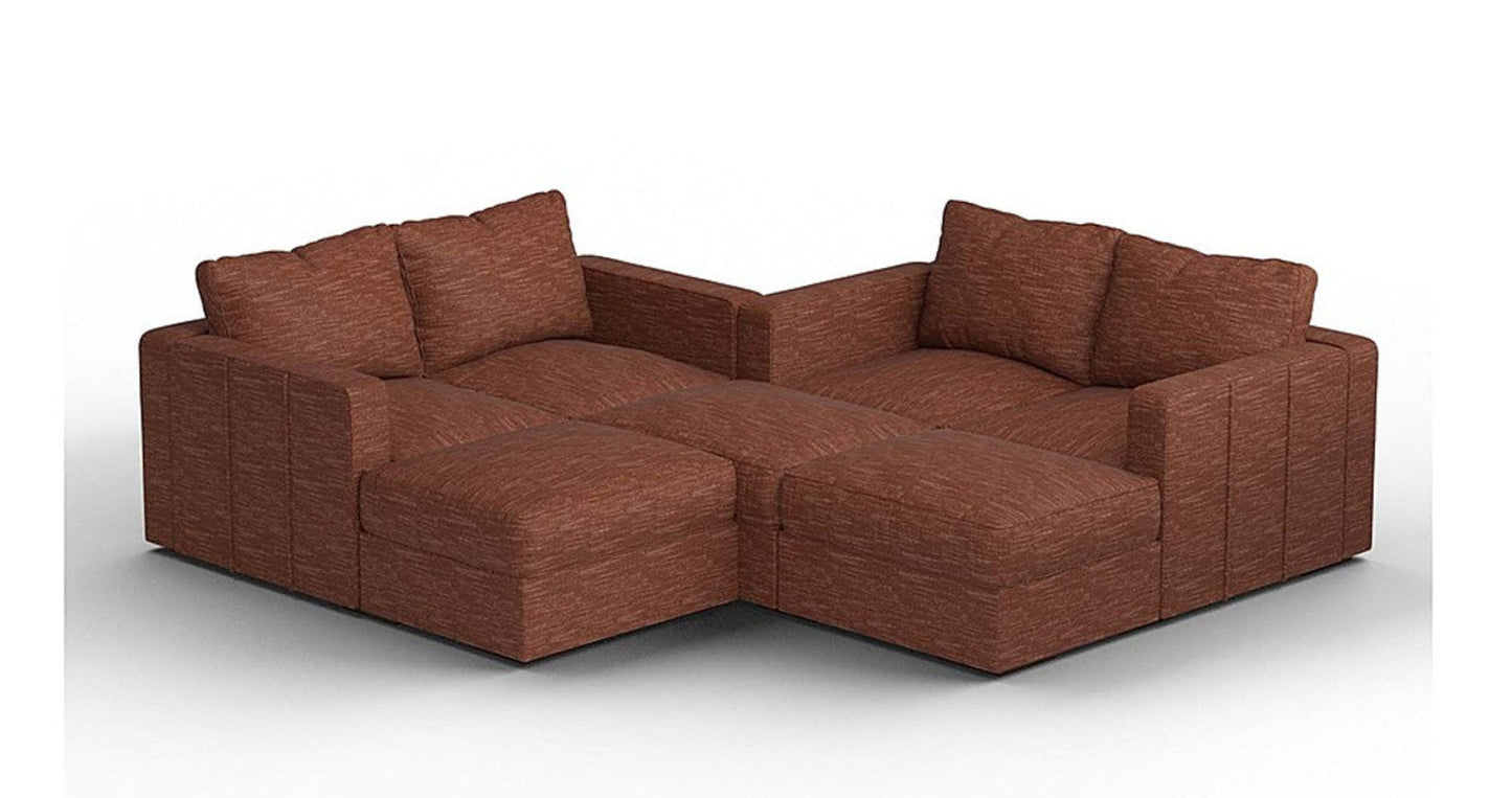Lovesac – 7 Seats + 8 Sides Rained Chenille &amp; Standard Foam – Terracotta - 1772861461492_16