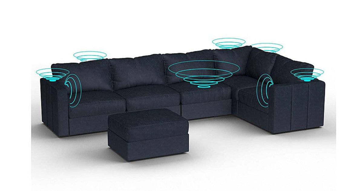 Lovesac – 6 Seats + 8 Sides Corded Velvet &amp; Lovesoft with 10 Speaker Immersive Sound + Charge System – Midnight Navy - 1772865025358_283