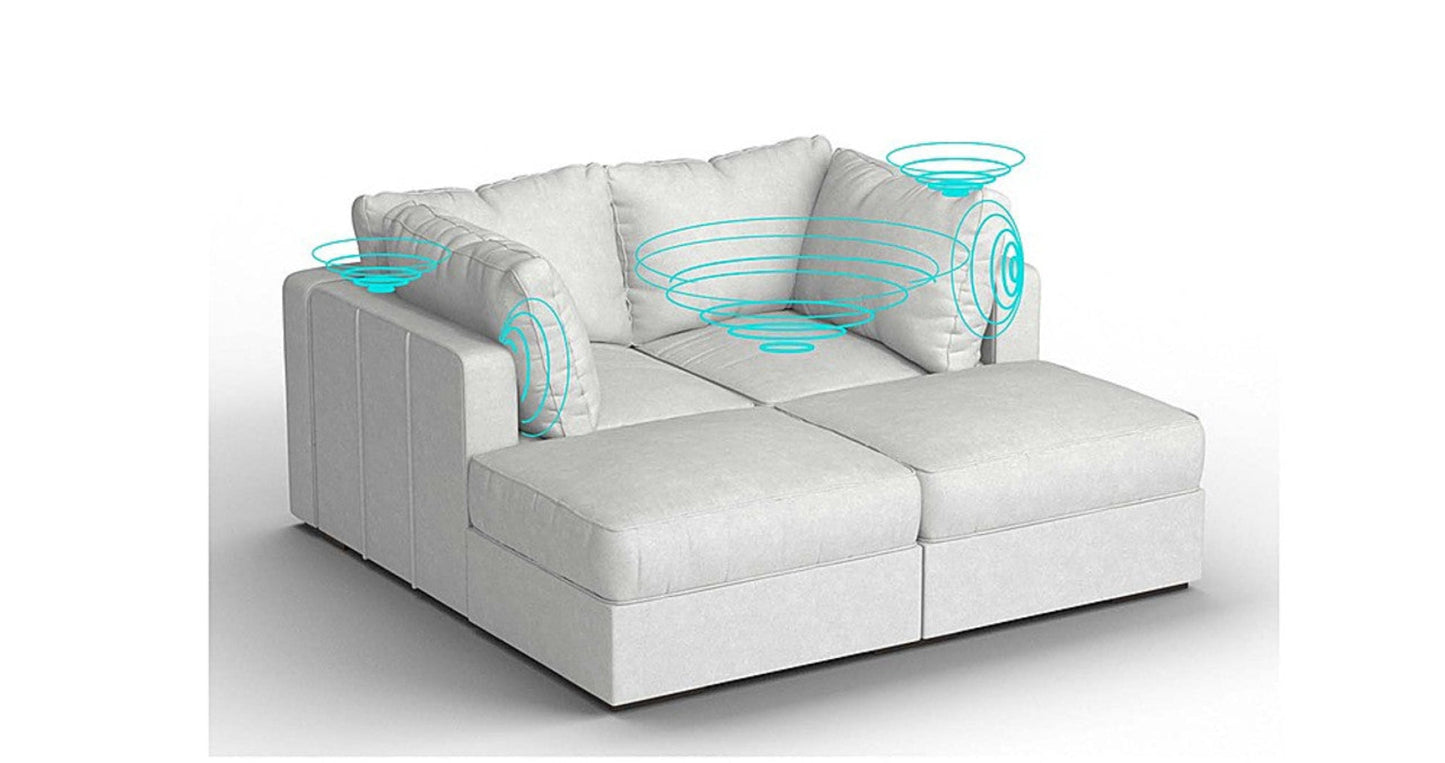Lovesac – 4 Seats + 4 Sides Corded Velvet &amp; Lovesoft with 8 Speaker Immersive Sound + Charge System – Sky Grey - 1772864989778_23