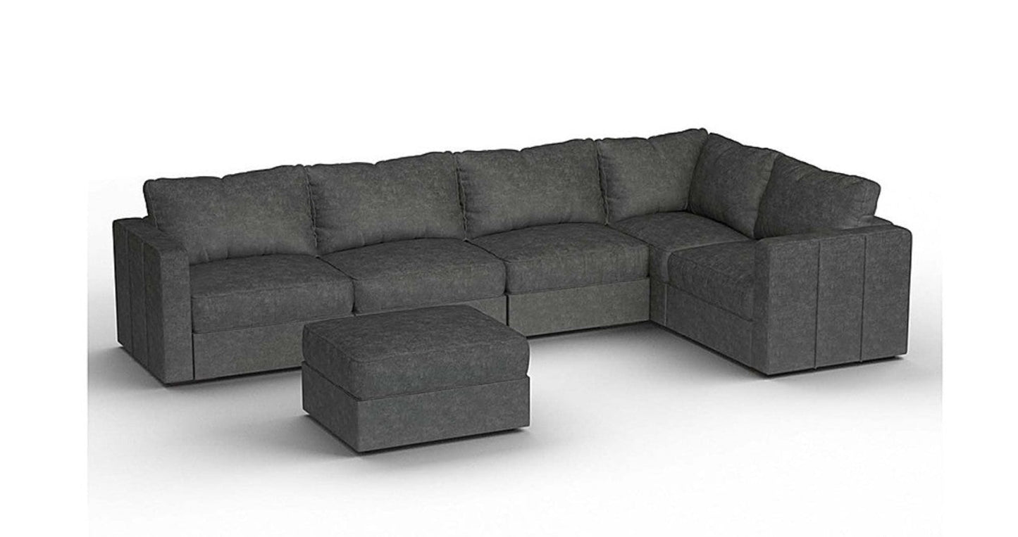 Lovesac – 6 Seats + 8 Sides Corded Velvet &amp; Standard Foam – Charcoal Grey - SKU_1773036368912_570