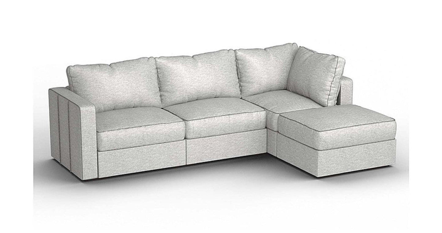 Lovesac – 4 Seats + 5 Sides Luxe Chenille &amp; Standard Foam – Tonal Sterling - 1772863761547_56