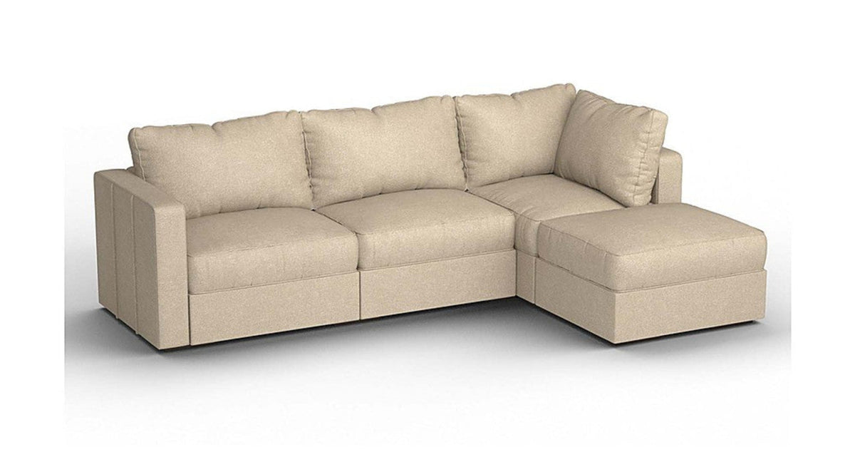 Lovesac – 4 Seats + 5 Sides Combed Chenille &amp; Standard Foam – Tan - 1772861424178_622