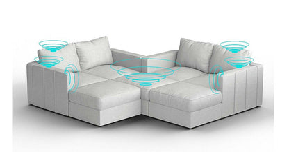 Lovesac – 7 Seats + 8 Sides Corded Velvet &amp; Lovesoft with 8 Speaker Immersive Sound + Charge System – Sky Grey - 1772866233171_913
