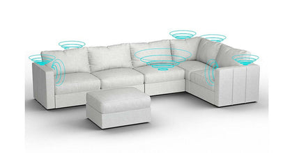 Lovesac – 6 Seats + 8 Sides Corded Velvet &amp; Lovesoft with 8 Speaker Immersive Sound + Charge System – Sky Grey - SKU_1772861601779_168