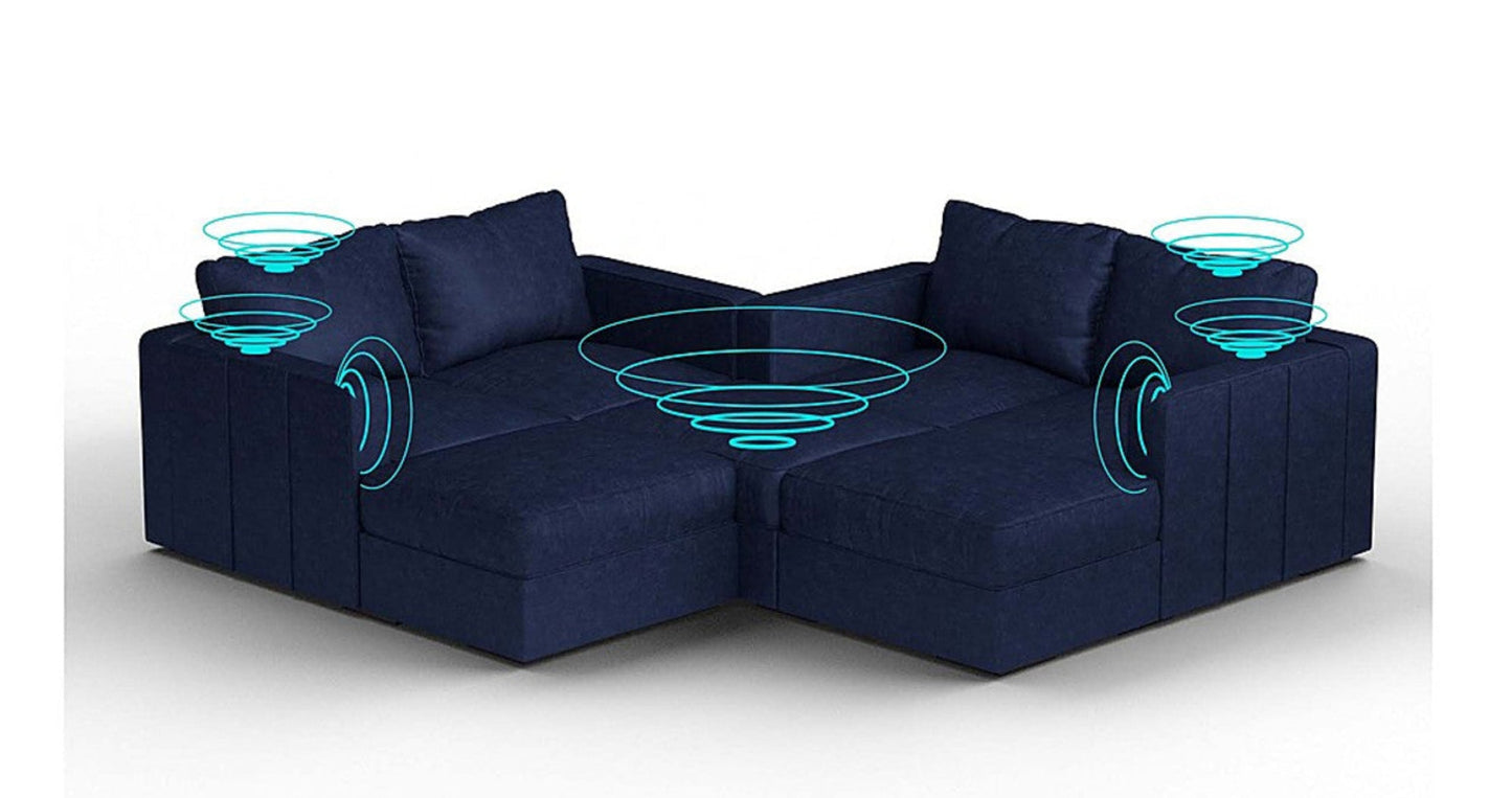 Lovesac – 7 Seats + 8 Sides Corded Velvet &amp; Lovesoft with 8 Speaker Immersive Sound + Charge System – Sapphire Navy - 1772866287627_297