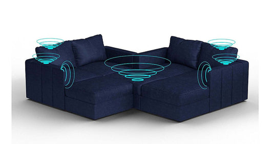 Lovesac – 7 Seats + 8 Sides Corded Velvet &amp; Lovesoft with 8 Speaker Immersive Sound + Charge System – Sapphire Navy - 1772866287627_297