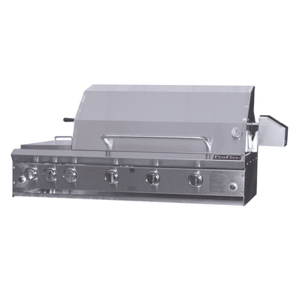 ProFire Briquette Series 48-Inch Built-In Grill Head With Rotisserie & Double Side Burner - BQPF48RS-P