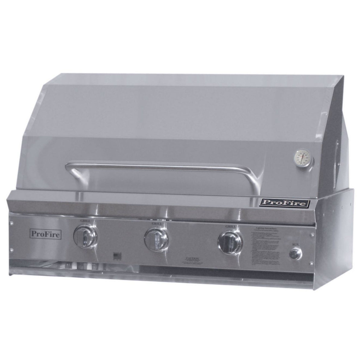 ProFire Briquette Series 36-Inch Built-In Infrared Hybrid Grill With Rotisserie - BQPF36RIH-P