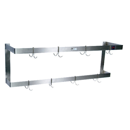 John Boos PRW21 Wall Mount 48" Double Bar Pot Rack - JBPRW21