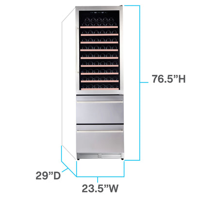 Avanti ELITE Series Wine Cooler, 2-Drawer Beverage Center, Stainless Steel - WCDD108E3S