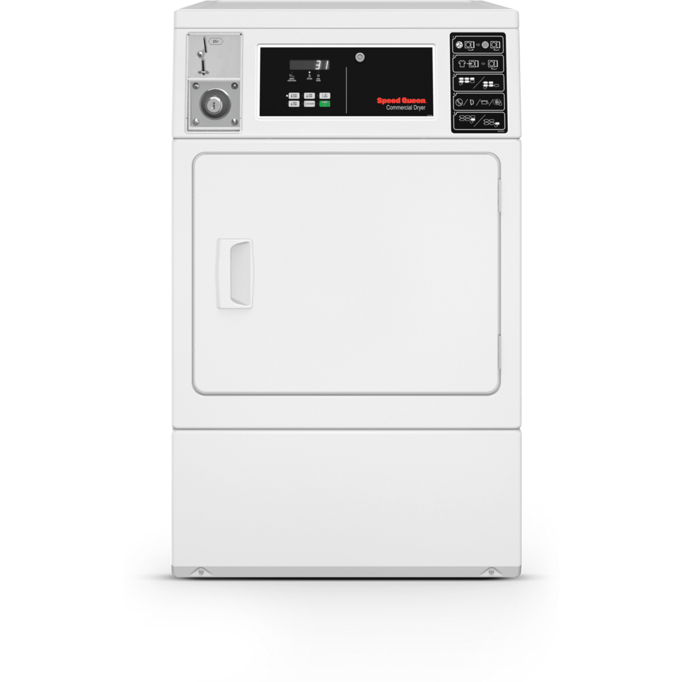SPEED QUEEN DV6010WE 27" Front Control Single Electric Dryer - Single Coin Drop Installed (Not For Residential Use) - DV6010WE