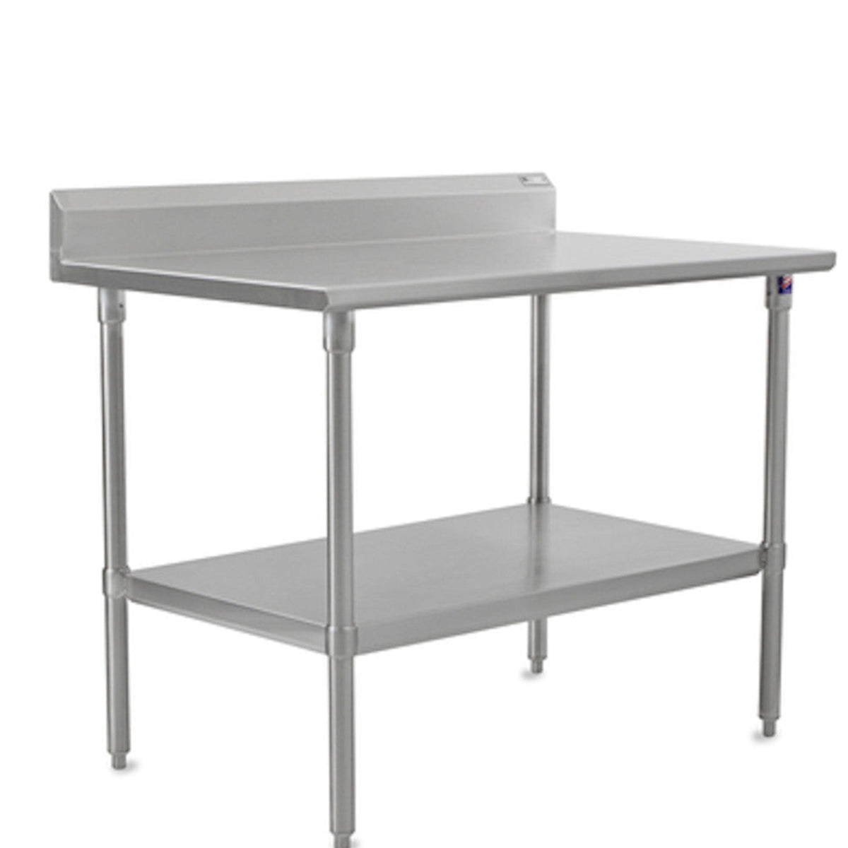John Boos ST6R5-3036SSK 36" W x 30" D Stainless Steel Work Table, 5" Backsplash - JBST6R53036SSK