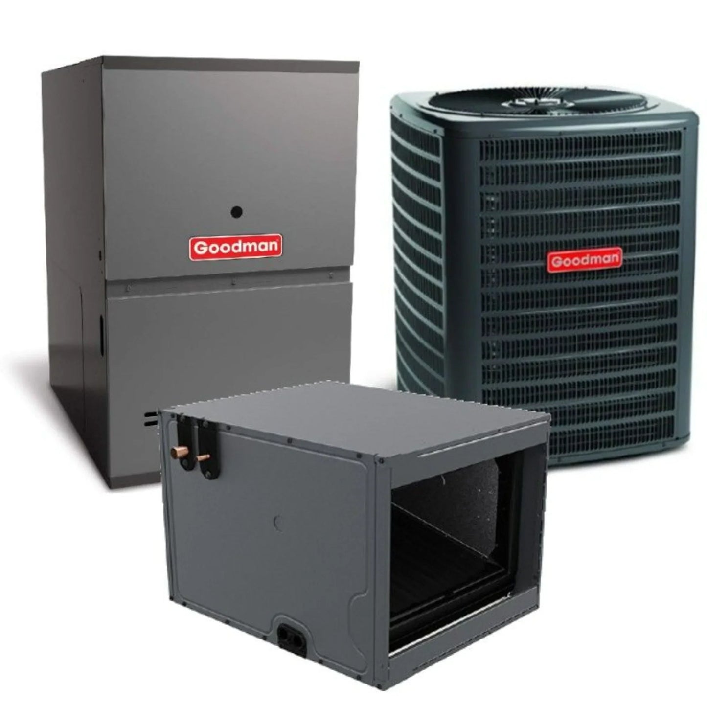 Goodman - 2 Ton/60,000 BTU 80% AFUE Gas Furnace and Air Conditioner System - Horizontal - 14.3 SEER2 - R32 - CHPTA2426B3