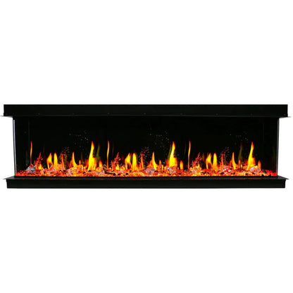 Litedeer Homes WarmCastle 50-in 3 Side Smart Electric Fireplace + Crushed Ice Rocks ZEF50T
